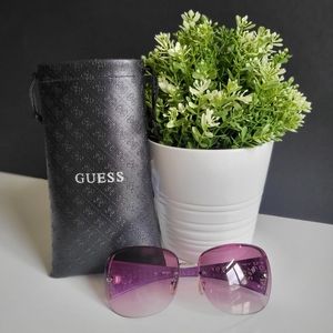 Guess Rimless Shield Sunglasses - Purple